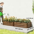 thumbnail image 3 of Outsunny Set of 2 Raised Garden Beds, Galvanized Planter Box, Dark Brown, 3 of 10