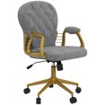 thumbnail image 1 of Vinsetto Office Chair Vanity Chair with Button Tufted Backrest Arms Grey, 1 of 10