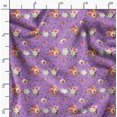 thumbnail image 2 of Soimoi Purple polyester Crepe Fabric Leaf Floral Print Fabric by the Yard 52 Inch Wide, 2 of 6
