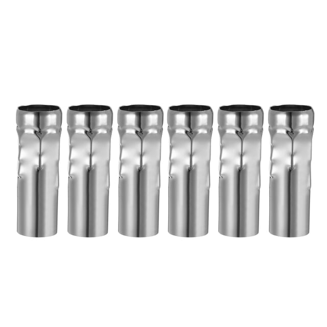 Unique Bargains Candle Shape Covers Sleeves Iron Candelabra Base Silver 6 Count