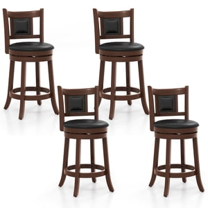 Gymax 25.5'' Swivel Bar Stool Set of 4 Counter Height Bar Stools Armless Chairs for Pub