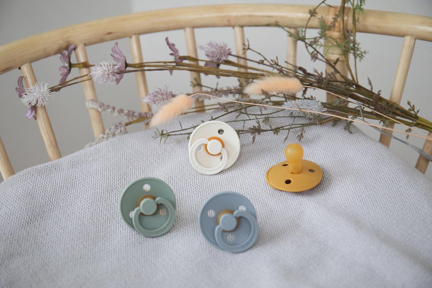 BIBS Pacifiers | Natural Rubber Baby Pacifier | Set of 2 BPA-Free Soothers | Made in Denmark | Size 6-18 Months