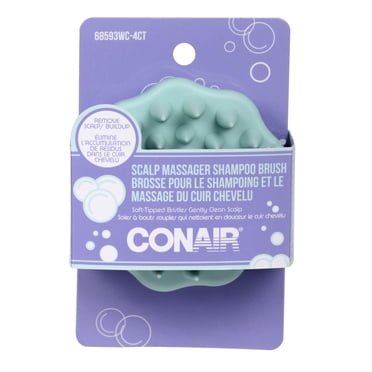 Conair Scalp Massaging Shampoo Brush, Soft‑tipped Silicone Bristles, Exfoliating Scalp Care, Easy‑grip Handle, Teal, 1 Pc