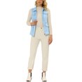 thumbnail image 2 of INSPIRE CHIC Women's Zip Up Jacket Sleeveless Anorak Utility Vest Jacket with Pockets S Light Blue, 2 of 6
