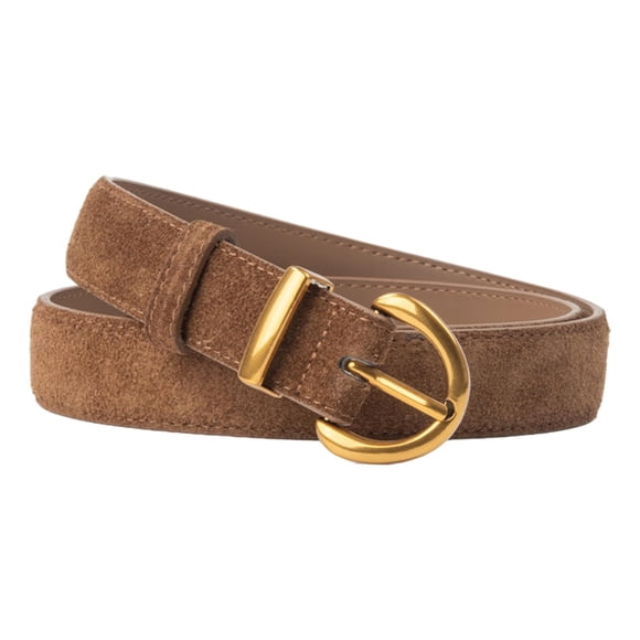 Abbracc Women Waist Belt Casual Comfortable Decoration Retro Dress Belt Pin Buckle Brown