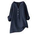 thumbnail image 1 of Haut Stylé Décontracté pour Femmes à Manches Courtes Chemise Foncée pour Femmes Chemises à Manches Longues Chemise de Cheer T-Shirt pour Femme à Manches Courtes Vestes de Sarrau Col Montant Simulé pour Dames, 1 of 3