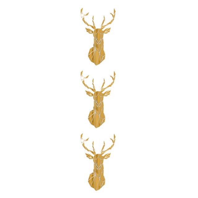 Redempat Living Space With 3D Mirror Deer Wall Sticker Easy To Paste And Remove gold M 3Set