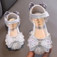 thumbnail image 2 of FhsagQ Chaussures Enfants Chaussures Pantoufles Taille 2 Garçons Mode Printemps et Été Sandales Filles Fête Robe Danse Spectacle Chaussures Princesse Strass Nœud Ruban Crochet Boucle Chaussures Filles Pantoufles Taille 6 Argent 33, 2 of 6
