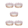 thumbnail image 3 of maskred Alloy Exquisite Craft And Detailed Carved Wedding Hair Crown For Brides Rhinestone Tiaras And Crowns Gold  + pink 5Set, 3 of 6