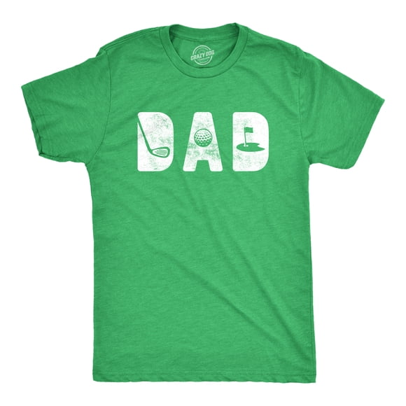 Mens Dad Golf T Shirt Funny Fathers Day Gift for Dad Outdoor Sports Graphic Tee (Heather Green) - 5XL