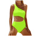 thumbnail image 3 of FhsagQ Red Swimsuit Sets for Women Crotchless Women One Shoulder 1 Piece Swimsuit for Women Bathing Suits Full Coverage Keyhole Swimwear Womens Swimsuit Sets Robe Yellow XXL, 3 of 9