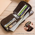 thumbnail image 3 of Bullcaptain Genuine Leather Wallet for Men Large Capacity ID Window Card Case with Zip, 3 of 6