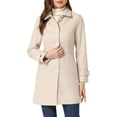 thumbnail image 1 of INSPIRE CHIC Manteau Trench-Coat Beige à Col Peter Pan pour Femme, 1 of 5