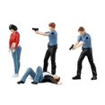 thumbnail image 4 of 4 Pieces 1/64 Cops Figure Model Movie Props Architectural People Figures Micro Landscape Miniature Scenes, 4 of 8