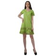 thumbnail image 2 of Moomaya Tunique à Manches Courtes Robes de Cocktail pour Femmes Robe en Coton Uni Extensible, 2 of 5