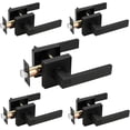 thumbnail image 1 of Polished Chrome Door Handles Interior Square Privacy Door Levers Door Handles Interior Door Lock for Bedroom and Bathroom Reversible for Right/Left Side Doors, 1 of 7