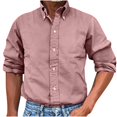 thumbnail image 1 of AherBiu Chemises à Manches Longues pour Hommes, Col à Revers, Ajustée, Décontractée, Plage, Voyage, Fête, 1 of 6