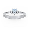 thumbnail image 2 of Birthstone Heart Ring with Shoulder Accents - Aquamarine (March), 2 of 4