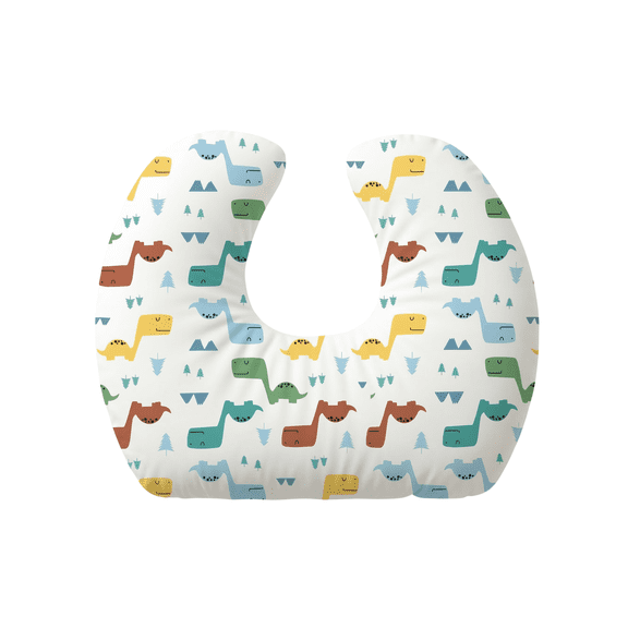 Coussin d’allaitement Jolly Jumper Baby Sitter - Dinosaurs | Coussin de soutien 100 % coton, hypoallergénique pour l’allaitement, l’assise et la détente | Fabriqué au Canada