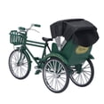 thumbnail image 2 of 3 Wheel Rickshaw Model, Small Compact Rickshaw Model Decorative Interesting  For Home Black,Green, 2 of 8