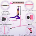 thumbnail image 2 of GYMPROS Barre de Gymnastique 5 Pi Réglable, Barre Athlétique Haute pour Enfants, Barre d'Entraînement de Gymnastique Avancée avec Base Allongée, Barre Kip Horizontale pour la Maison, Équipement de Gymnastique Robuste (Rose), 2 of 9