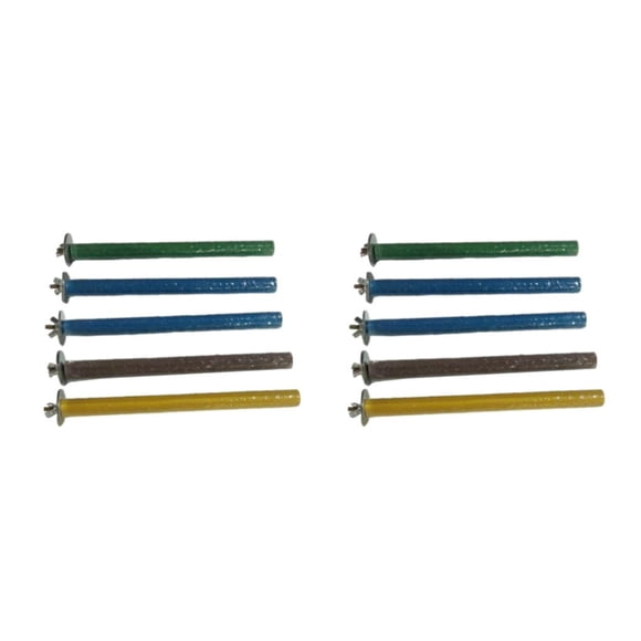 Transemion 5pieces Easy To Bird Perch Stand For Cockatiels Parrot Budgies Wide Application Cage Accessories 2Set