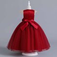 thumbnail image 4 of Penkiiy Robe Sans Manches Brodée en Maille pour Filles, Robe de Princesse pour Occasions Spéciales 5-6 Ans Rouge en Solde, 4 of 9