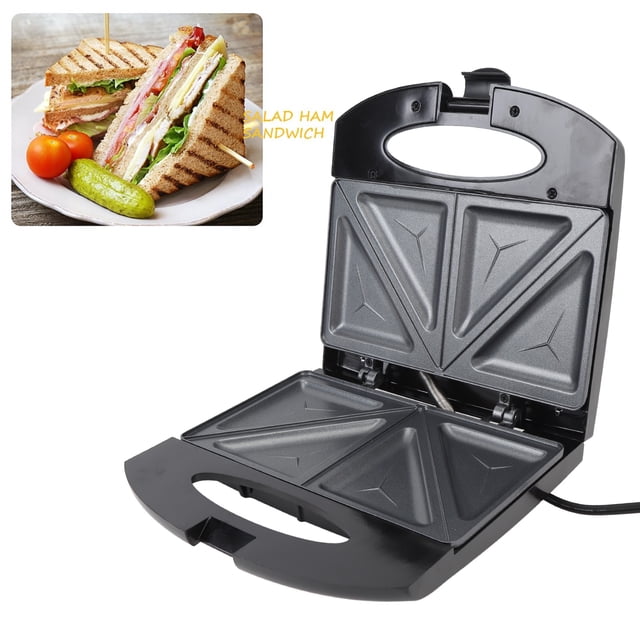 Electric Maker, 800W Fast Toaster Oven Frying Pan with Lid, Safe Handle, Portable Oven Breakfast Maker, Non Stick Grill Griddle for Bread Egg Bacon Sausages