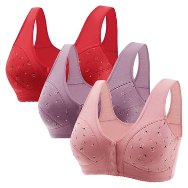 Front Close Bra for Women, Wirefree Comfort Wireless Bra with Soft Fabric, Easy Front Closure for All-Day Wear