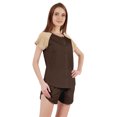 thumbnail image 3 of Inkmeso Solid 2 Pc Nightwear Set For Women Raglan Sleeves Button-Down Top & Shorts Sleepwear-52, 3 of 7