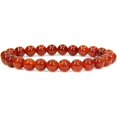 thumbnail image 1 of Angelstones Bracelet Extensible en Perles Rondes 8 mm en Agate Fleur Rouge Naturelle 7 Pouces Unisexe, 1 of 4