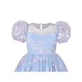 thumbnail image 4 of Girl Dress Tulle Ice Blue Embroidered Star Party Princess Pageant 7 Years, 4 of 6