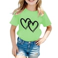thumbnail image 1 of GDREDA Vêtements Fille Enfant Filles Mignon Graphique Col Rond Manches Courtes T-Shirt Été Décontracté Chemise Hauts Décontractés pour Fille Vert Clair,10-12 Ans, 1 of 5