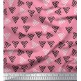 thumbnail image 1 of Soimoi Velvet Fabric Triangle Block Print Fabric by Yard 58 Inch Wide, 1 of 3