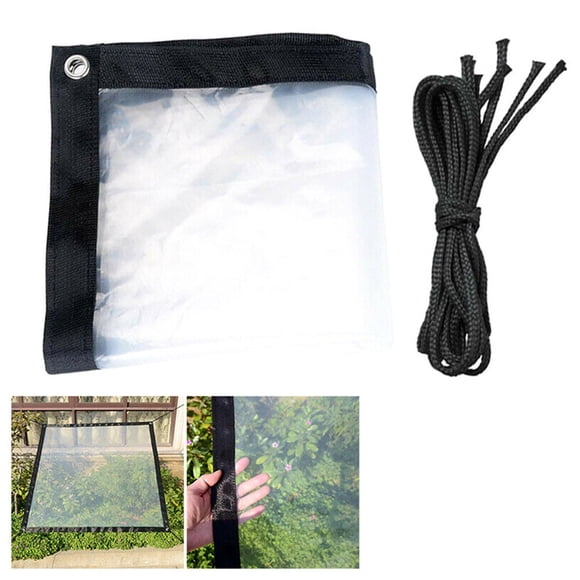 Waterproof Cover Sheet Transparent Protective Tarpaulin Balcony Shelter Rain Cover Outdoor Windproof Plastic Sheet Cold Weather Covering Protective Layer C K-183 C