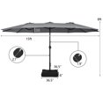 thumbnail image 3 of Patiojoy Parasol de Patio Double Face de 15 Pieds avec Base, Parasol de Marché Extra-Grand pour l'Extérieur, Gris, 3 of 8