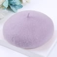 thumbnail image 1 of Women New Solid Color Adjustable Wool Beret Wool Warm Hat In Autumn And Winter, 1 of 3