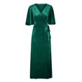 thumbnail image 4 of SMihono Robe Bohème d'Été pour Femmes Grande Taille Mode Robe Décontractée pour Femmes de Printemps et d'Été Fendue à Col en V à Manches Courtes, 4 of 6