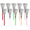 thumbnail image 3 of ZLight 2 Pieces Drum Brush Practicing Prop High-carbon Steel Firm Structure Cajon Stick Professional Instrument Supplies Sticks Red 1Set, 3 of 6