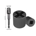 thumbnail image 3 of Universal Jack Socket Adapter Heavy Duty Steel Converter for Hand Drill Scissor Car Jack Easy Tire Change Tool Compatible, 3 of 7