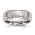 thumbnail image 1 of Stainless Steel Ridged Edge 7mm Brushed and Polished Band Ring 12 Size, 1 of 5