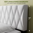 thumbnail image 2 of Full Bed Frame, Full Size Platform Bed With Fabric Upholstered Headboard, White, 2 of 5