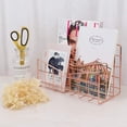 thumbnail image 3 of Letter Tray Paper Tray Rose Gold Desk Organiser 3 Compartment Organiser System Handmade Document Tray Metal Decorative Storage Compartments for Envelopes Documents Newspapers Books(Rose Gold), 3 of 6
