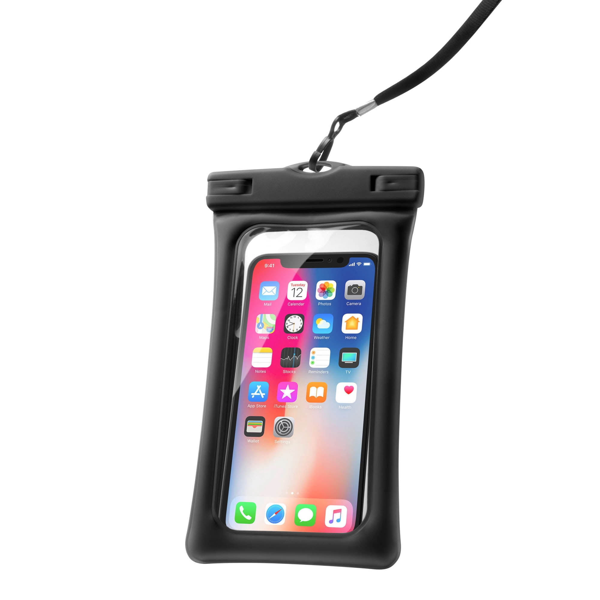Étui étanche universel IPX7 Merkury Innovations pour smartphones, noir, lot de 2