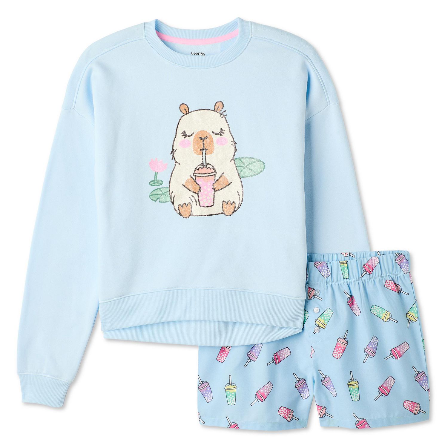George Girls' Two Piece Short Pajama Set