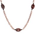 thumbnail image 1 of Collier en chaîne Tangelo avec billes onyx et léopard, 32 po, 1 of 2