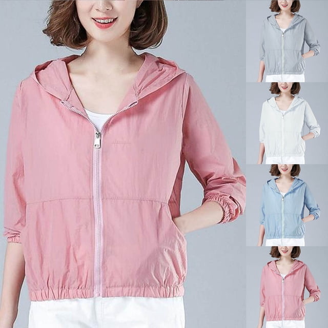 Meichang Womens Upf 50+ Sun Protection Hoodie Jacket Summer Full Zip Loose Rash Guard Sun Hoodie Quick Dry Long Sleeve Lightweight Jackets Sun Shirt with Pocket