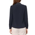 thumbnail image 3 of INSPIRE CHIC Blouse Chemise à Manches Longues de Travail pour Femme à Col Noué Boutonnée TP Bleu Foncé, 3 of 7