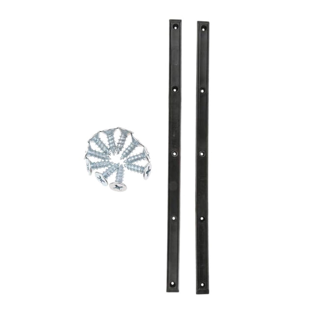 2 Pcs Rails de Planche à Roulettes Longboard avec Vis de Montage Noir