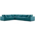thumbnail image 1 of Modway Commix 6 Piece Down Filled Overstuffed Sectional Sofa Set in Teal, 1 of 10